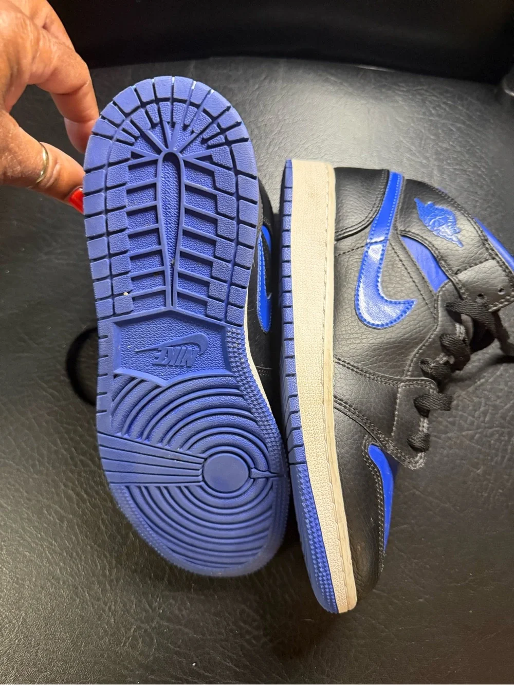 Jordan High Top Sneakers in Black and Royal Blue